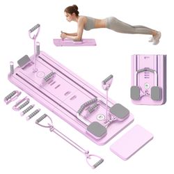 Pilates Board, Pilates Reformer Set, Multi-Purpose Foldable Pilates Reformer Board for Home, 8 in1 Pilates Sliding Board, Pilates Equipment