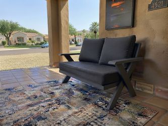 Aluminum Gray Outdoor Patio Loveseat *New*