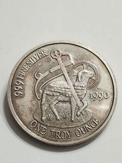 1990 Extremely Rare .999 Fine Silver One Troy Ounce Israel 1 Oz Coin Two Shekels