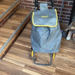 Folding Shopping Trolley w/ 6 Wheels, Stair-Climbing, Portable Grocery Bag, Elderly-Friendly, Steel Frame