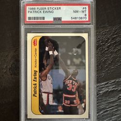 1986 Fleer Sticker Patrick Ewing Rookie Card