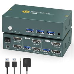 KVM Switch 2 Monitors 2 Computers HDMI 8K@60Hz #2