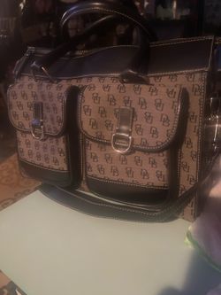 Dooney & Bourke Signature Monogram Satchel Tote Purse w/ Shoulder Strap