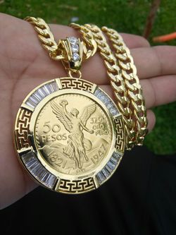 14k Gold filled Cuban link with Versace Centenairo