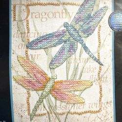Dimensions Dragonfly Dance Mini Stamped Cross Stitch Kit (#6930). 