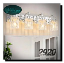 BNHHLZ Light Fixture Modern 4-Light Vanity Light with Crystal Glass Shade -.