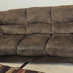 Sofa -Brown Microfiber Suede Style Couch