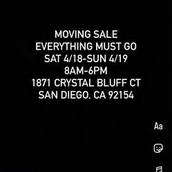 Moving Sale