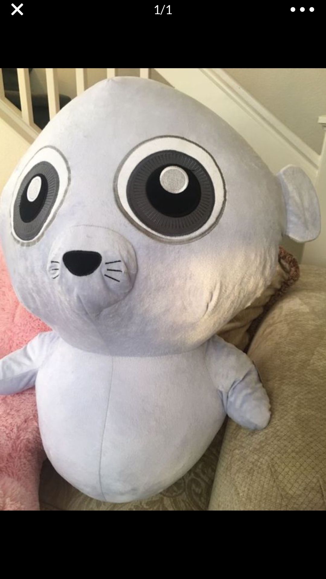 Cute seal stuffed animal - large size!