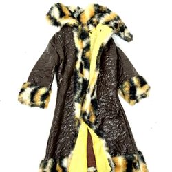 Mod Yellow & Faux Fur Coat from Vintage 1970 Mattel “Great Coat #1459”