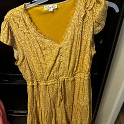 Yellow/white Sundress -size Large 
