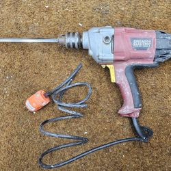 Chicago Electric 1/2 in. heavy-duty variable speed reversible corded drill with a paint or mortar mixer attachment