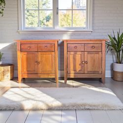 Pair of Solid Wood Nadeau Nightstands – Classic Maple Storage Cabinets (Made in Canada) 