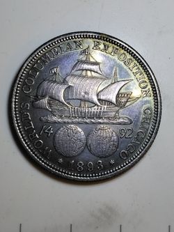 1893 Columbian Exposition Commemorative Silver Half Dollar – Beautiful Target Toning