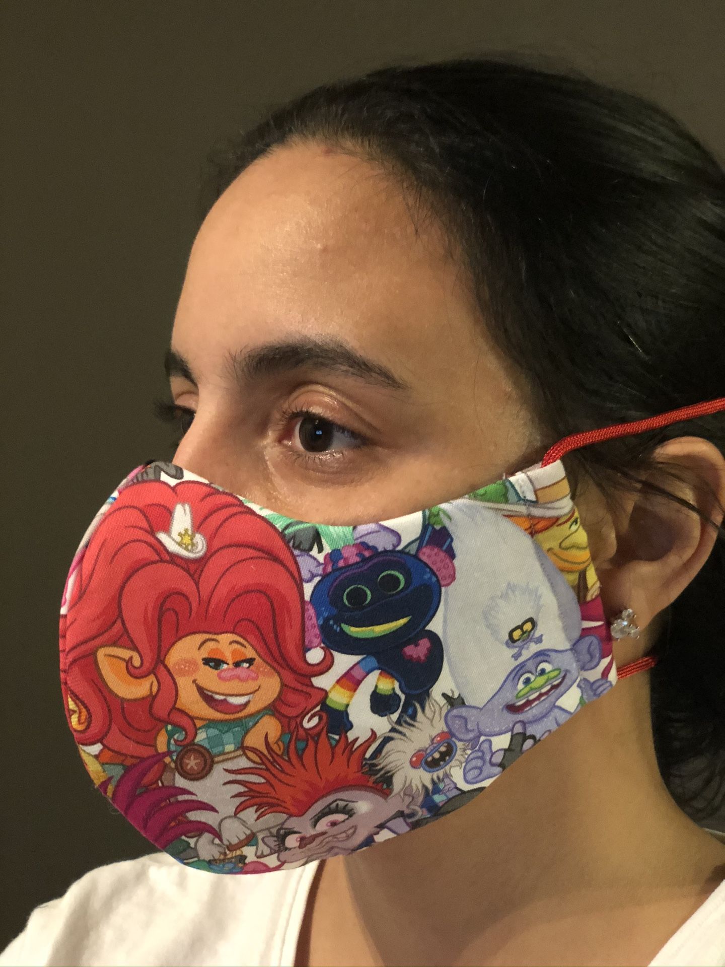 Handmade Masks Disney Trolls . 100% Cotton. Hypoallergenic. Reusable. 5 Layers. Filter.