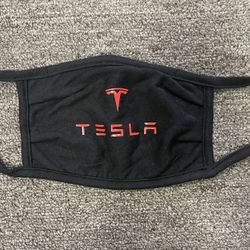 Cloth, Washable Black Tesla Facemask - Never Used