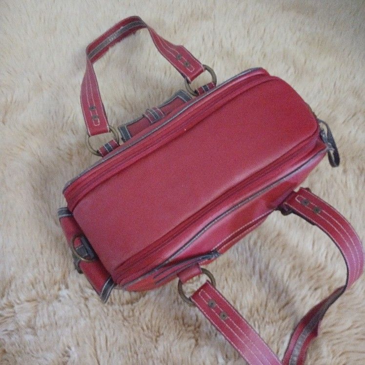 Jill-e Designs Red Leather Camera Bag Case / Photographer Bag