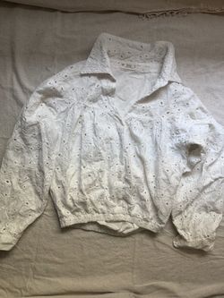 White Embroidered Blouse - Size S