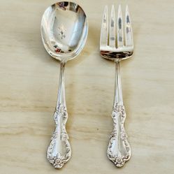 Pair Of Wm Rogers Grand Elegance Serving Set Silver-plate 1959 Extra Plate