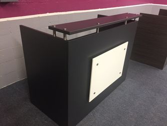 Dark gray reception desk 30 by 60