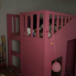 Wood Pink Bed
