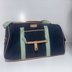 ADRIENNE VITTADINI Blue Canvas Duffle Bag