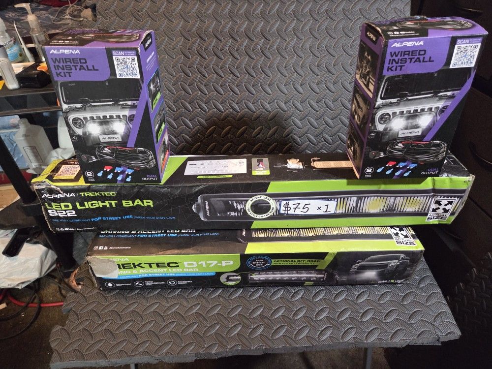 2 New LED bar lights Both With Wiring Kit & Hardware Included. Hablo Español. Luces De Barra Con Instalacion Kit Y Cableado. Nuevas Las 2!!!!!!!!