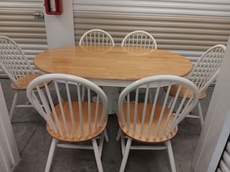 SOLID WOOD DINNING TABLE 6 CHAIRS