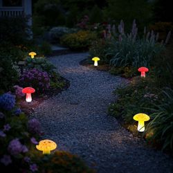 Infinity X1 Solar Glass Mushroom Lights, 3-count