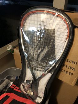 Racquetball racket and glasses