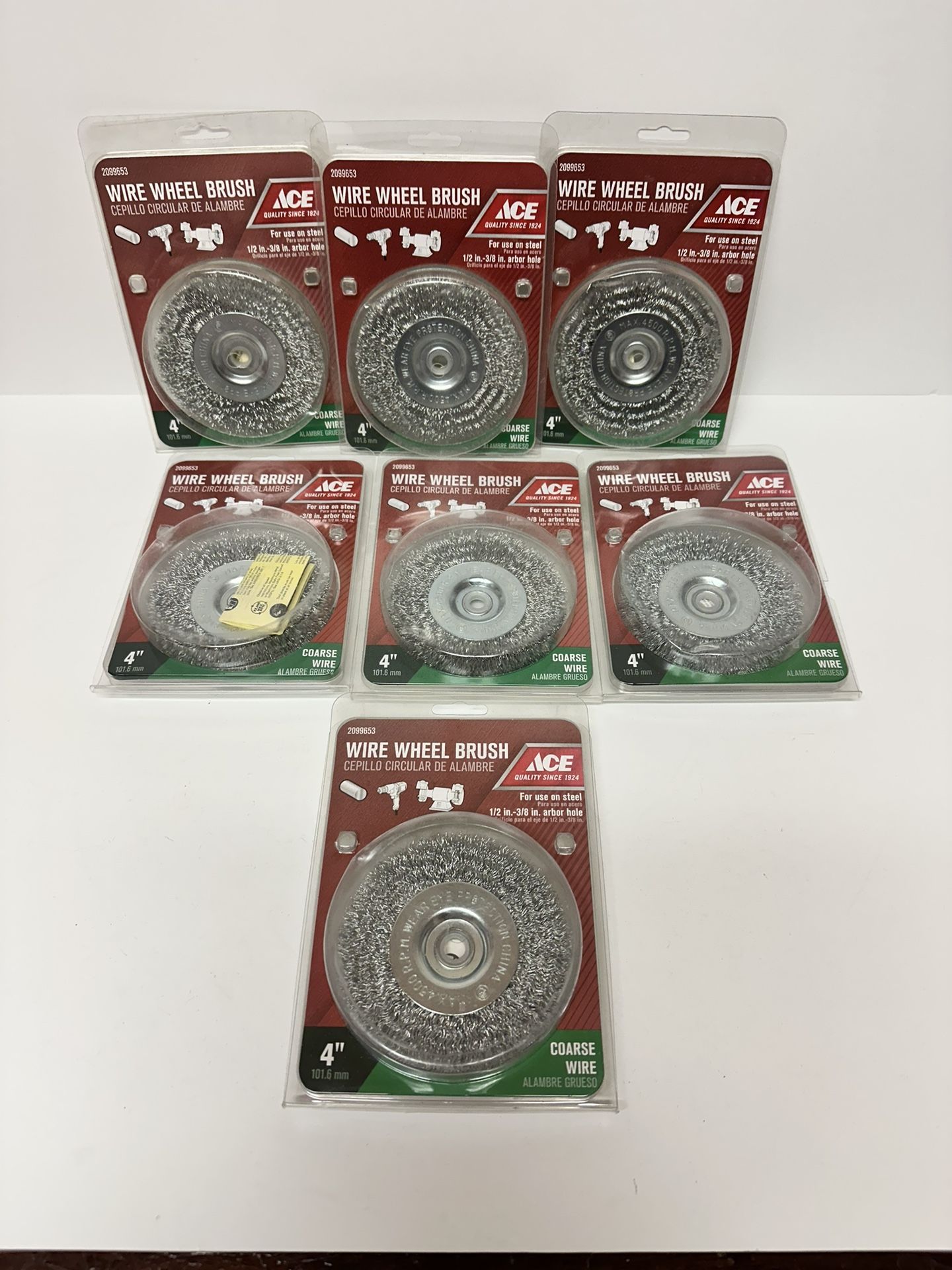 Lot of 7 Ace Wire Wheel Brush 4 in Coarse Wire