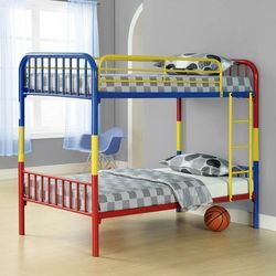 Twin / Twin Convertible Metal Bunk Bed Frame Multi-color