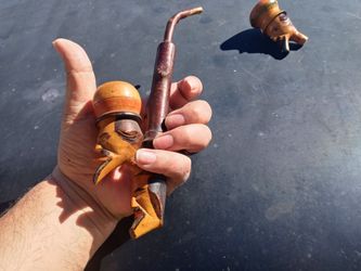 Vintage hand carved pipe collection antique vintage stuff