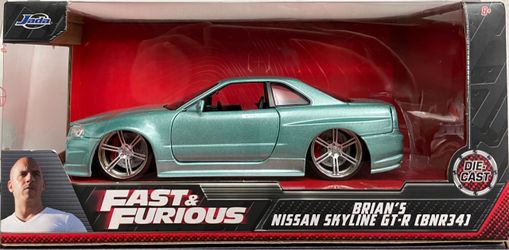 Jada Fast & Furious Brian's Nissan Skyline GT-R BNR34 Die-Cast