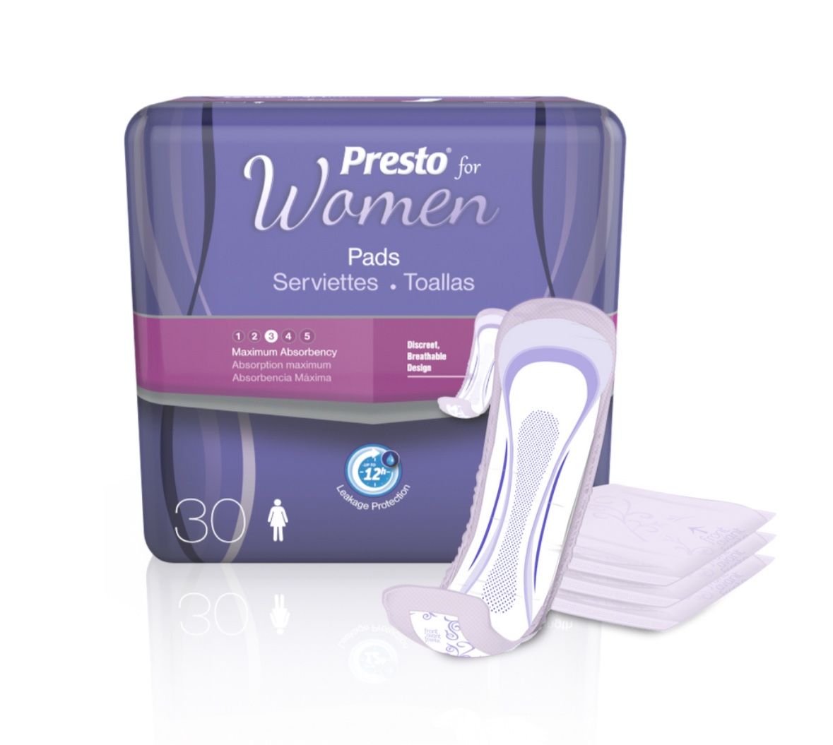 Presto women’s pads, 30 count