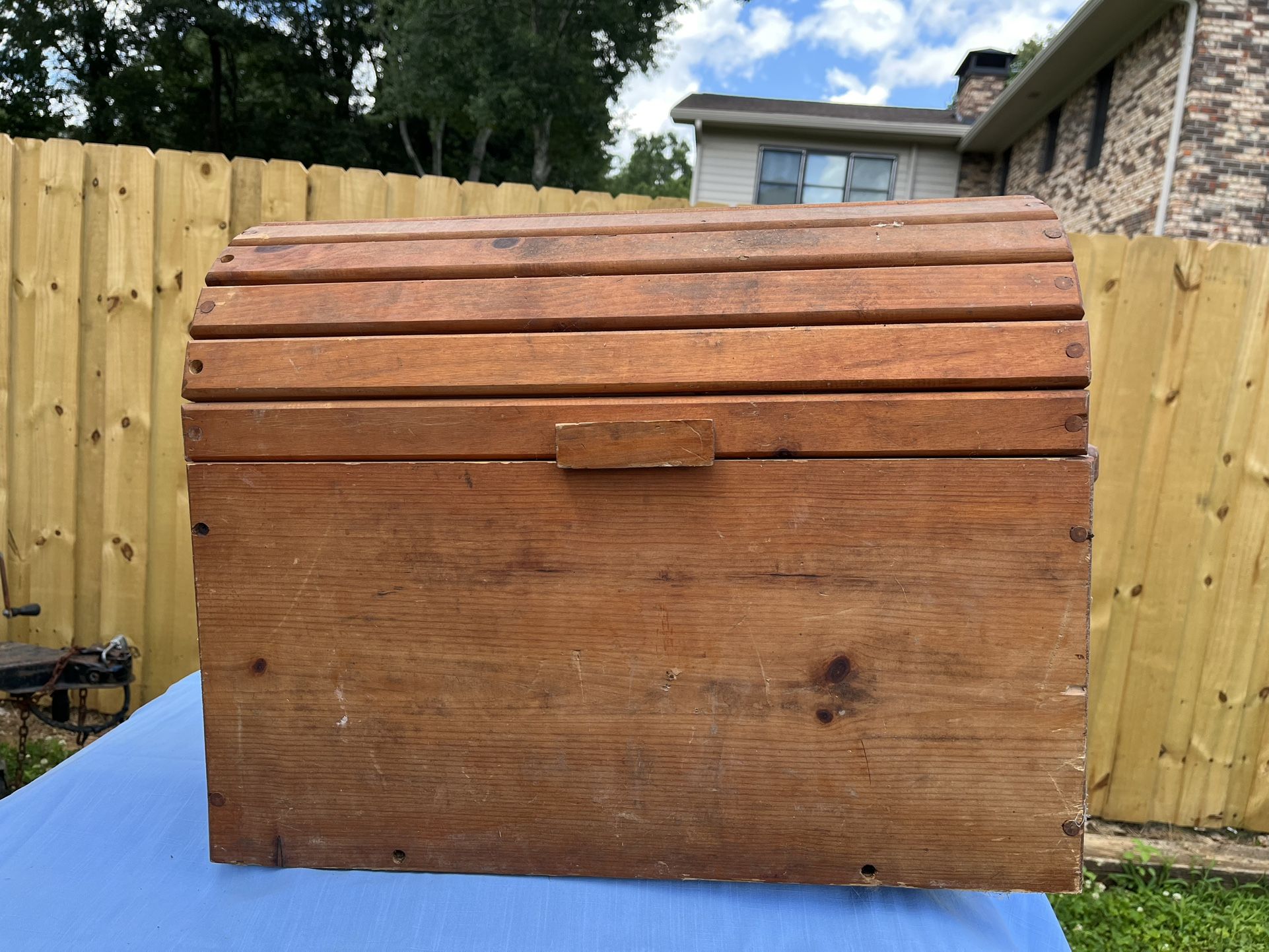 Antique Or Vintage Wooden Toy Chest.