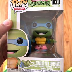 Funko Pop Television TMNT 1020 Leonardo With Surfboard New In Box