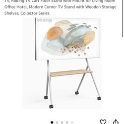FITUEYES Design Mobile TV Stand for 55 60 65 75 78 Inch TV, Rolling TV Cart 