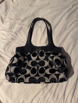 Coach Black & Gray Signature Tote