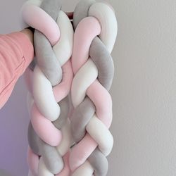 Braided baby bed bumper 2 pieces of 2 m(79inches) each