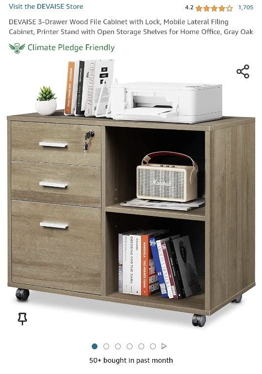 File Cabinet / Printer Stand - Grey Oak