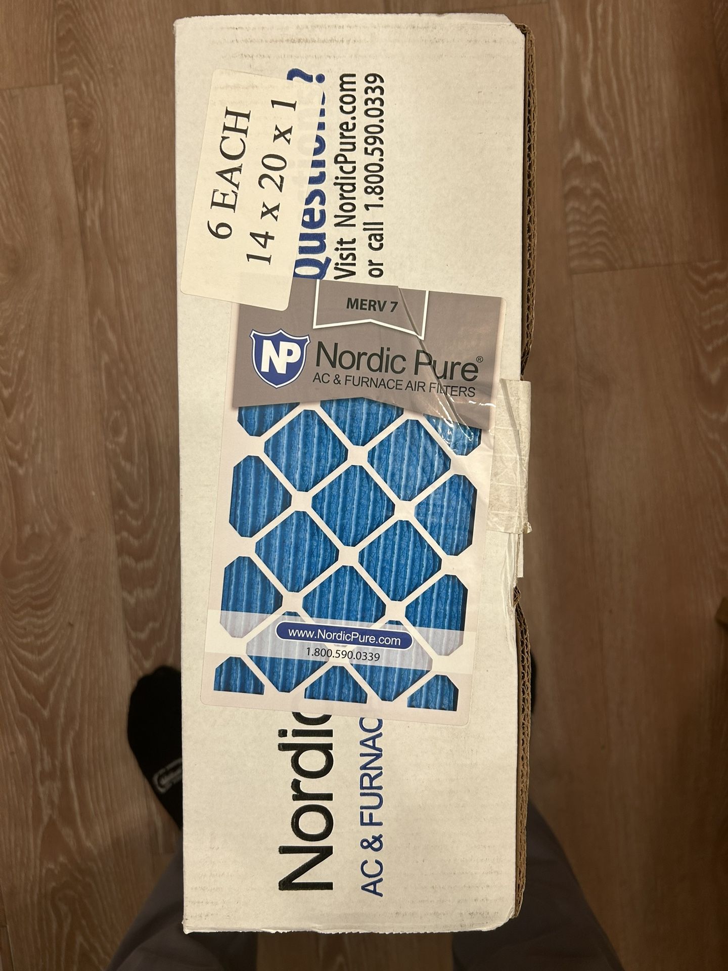 Nordic Pure 14x20x1 Merv 7 6 Pack
