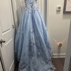 Blue Quinceañera Gown