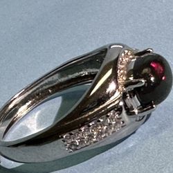 Natural Cabochon Black Opal Ring 