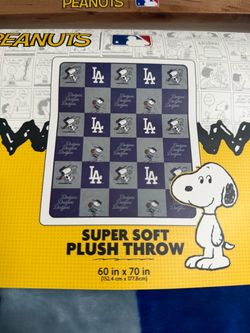 MLB Dodgers Blanket Snoopy Throw