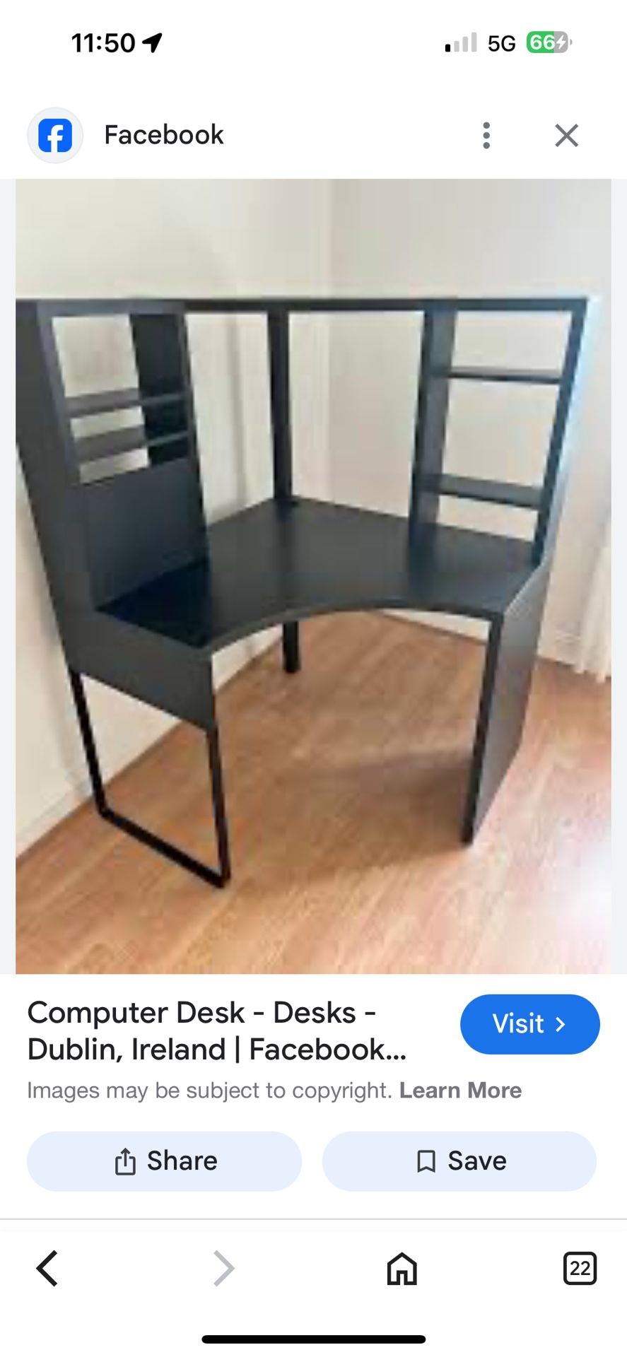 Like new Dark brown space saver corner computer desk w/ hutch.