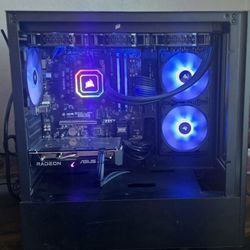💻 Custom Gaming PC – Ryzen 5 5600G / RX 6500XT / Liquid Cooled / RGB Setup
