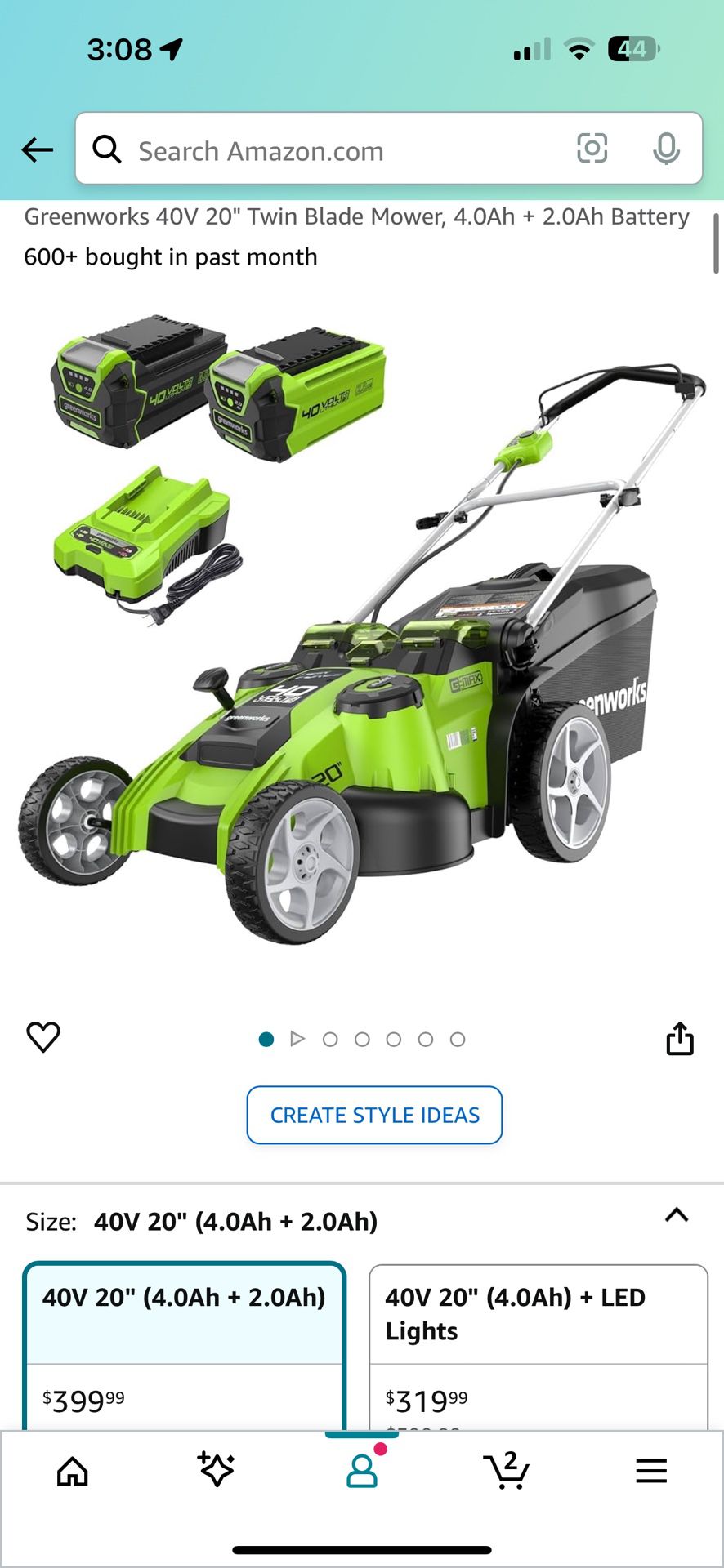 Greenworks Lawn Mower With Battery And Charger