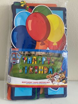 Happy  Birthday  PAW Patrol Birthday Yard Decor Set-15 Pieces + 30 Stakes