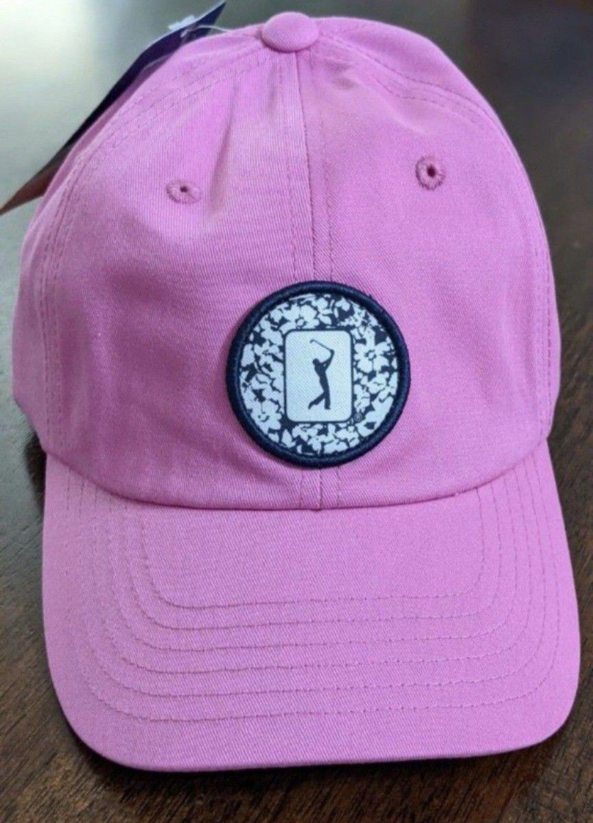 New PGA Tour Pink Adjustable Strapback Golf Hat Cap